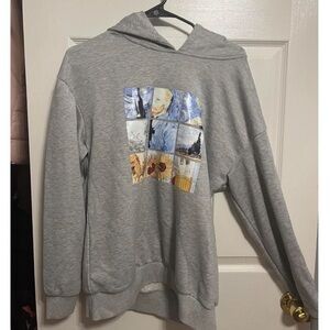 SHEIN Oil Painting Grey Hoodie